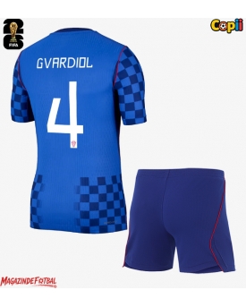 Croația Josko Gvardiol #4 Echipament de Fotbal Replică Mondial 2026 Copii Deplasare (+ Șorturi)